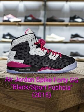 Air Jordan Spike Forty GG (GS) Rare "Black/Sport Fuchsia" (2015) M7.5Y/W9 W/BOX